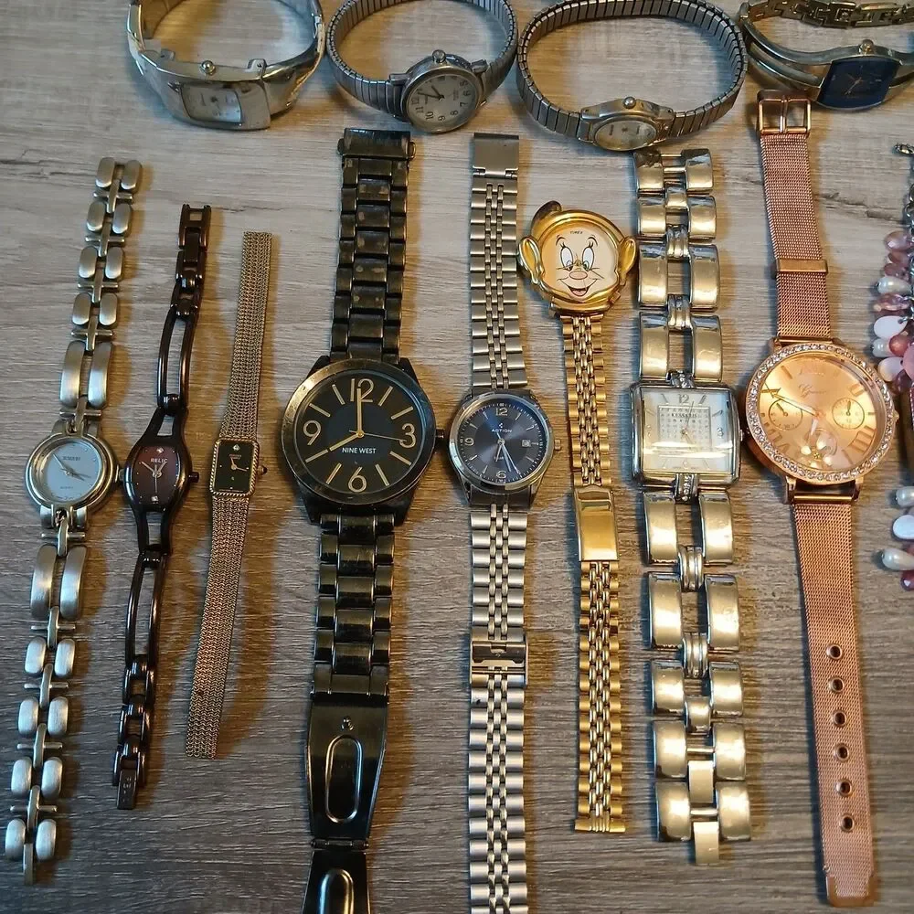 Lot 35+ Watches Parts/Repair ALL Metal Timex Relic Anne Klein Avenue Rumours